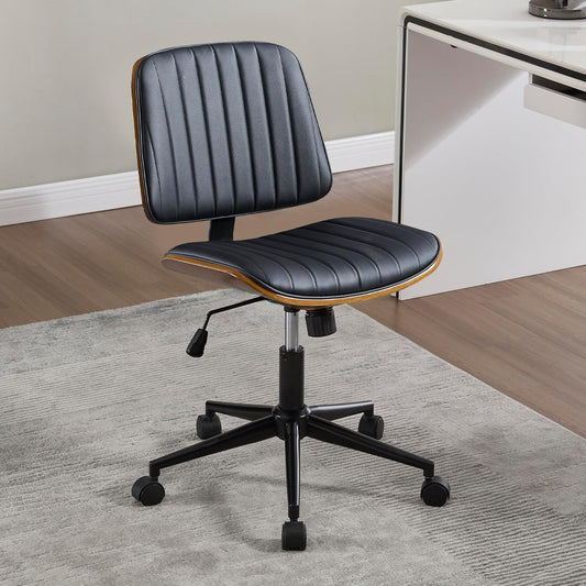 Small Home Office Chair with 360° Swivel and Wheels