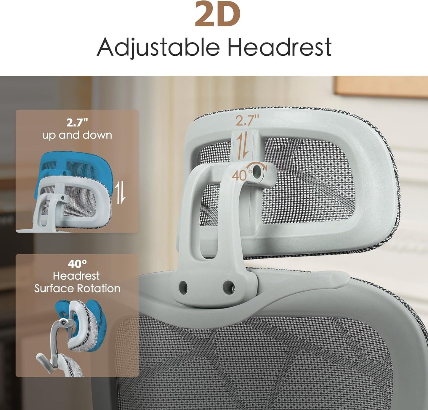 Ergonomic Mesh Office and Gaming Chair with Footrest