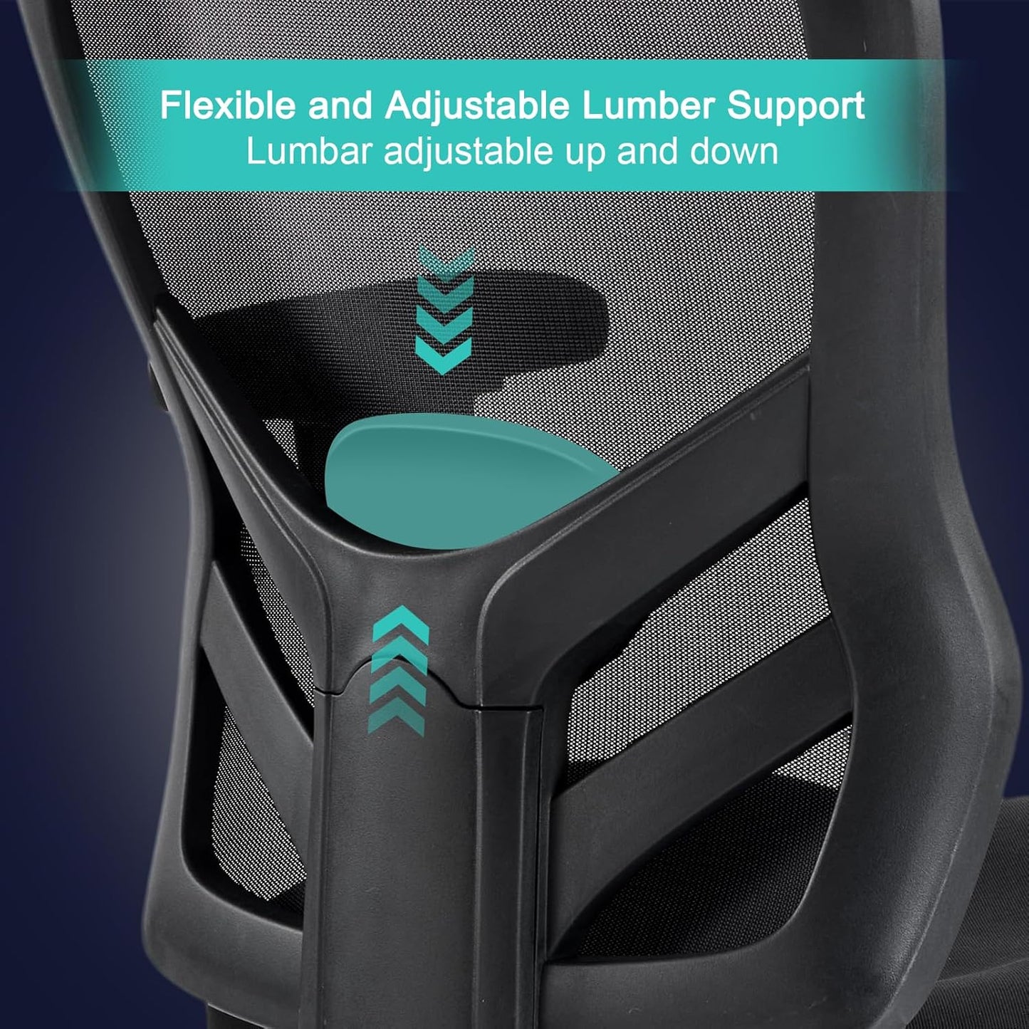 Ergonomic Office Chair with Adjustable Back Lumbar Support and Armrests