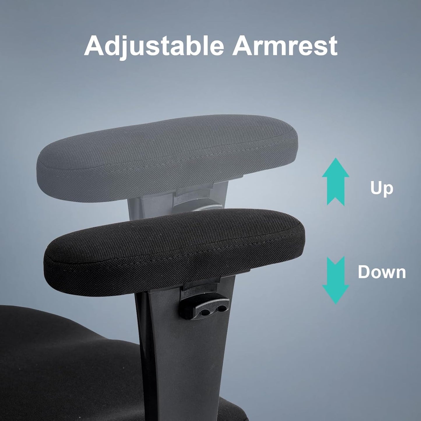 Ergonomic Office Chair with Adjustable Back Lumbar Support and Armrests