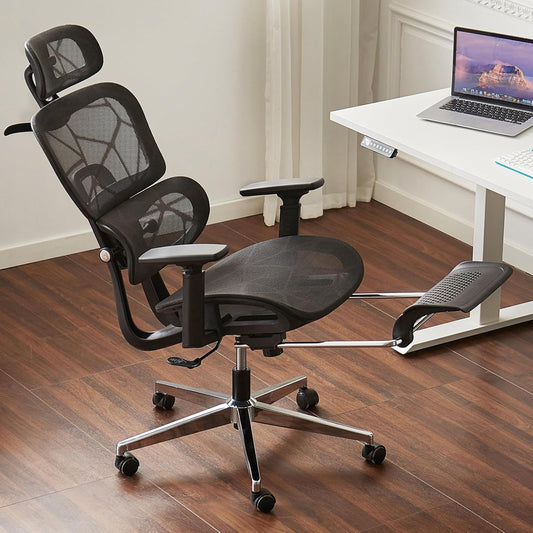 Ergonomic Mesh Office and Gaming Chair with Footrest