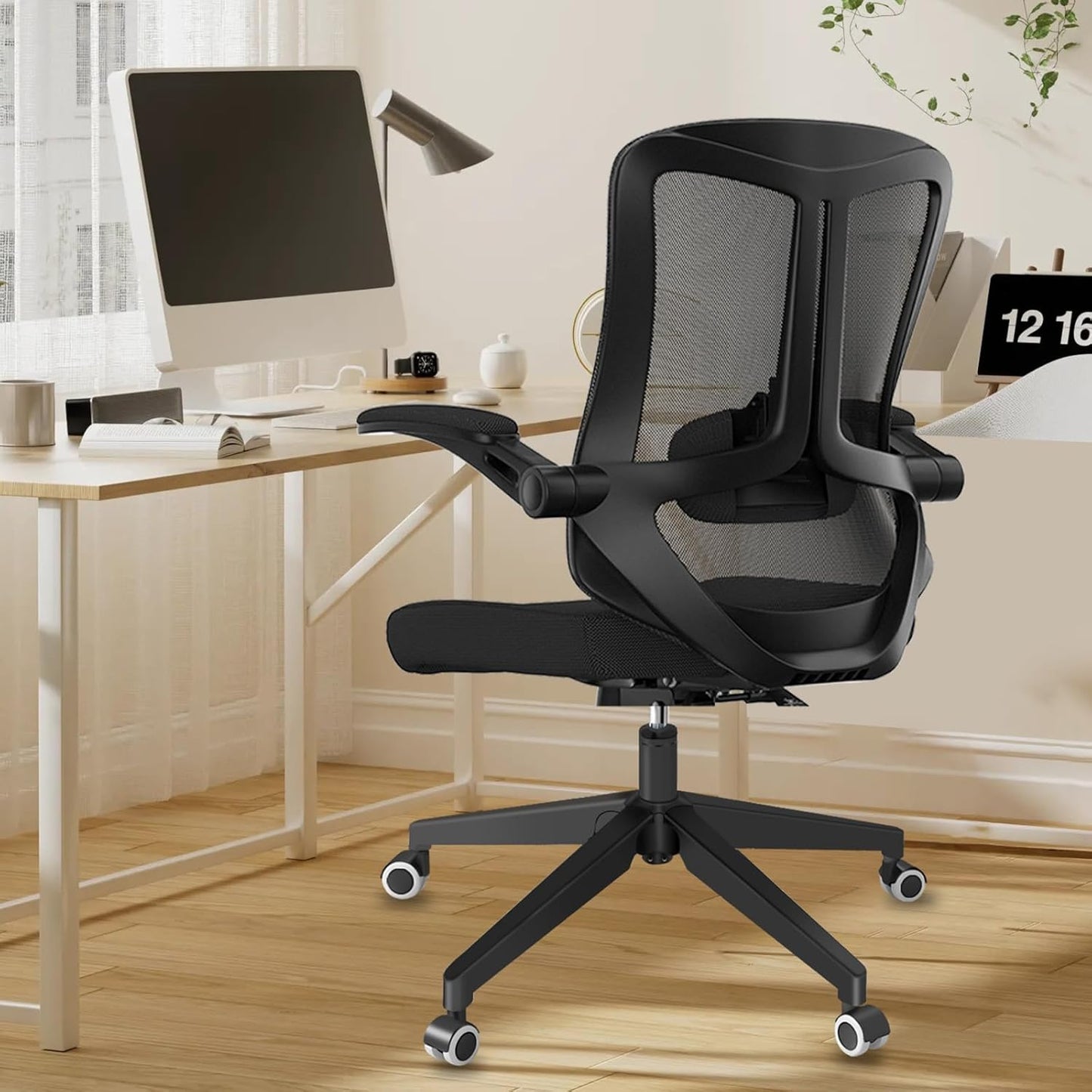 Ergonomic Mesh Office Chair with Wheels, Lumbar Support and Adjustable Headrest
