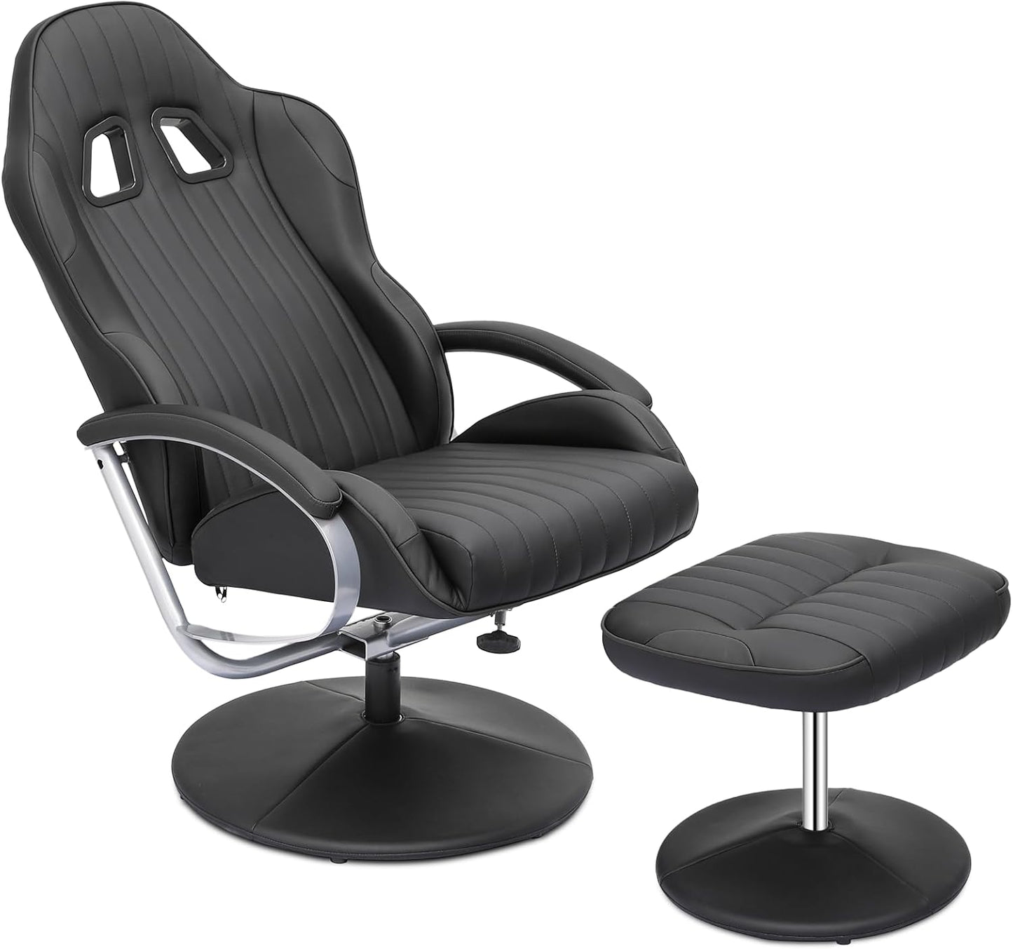 Racing Style Recliner with Footrest and Adjustable Backrest