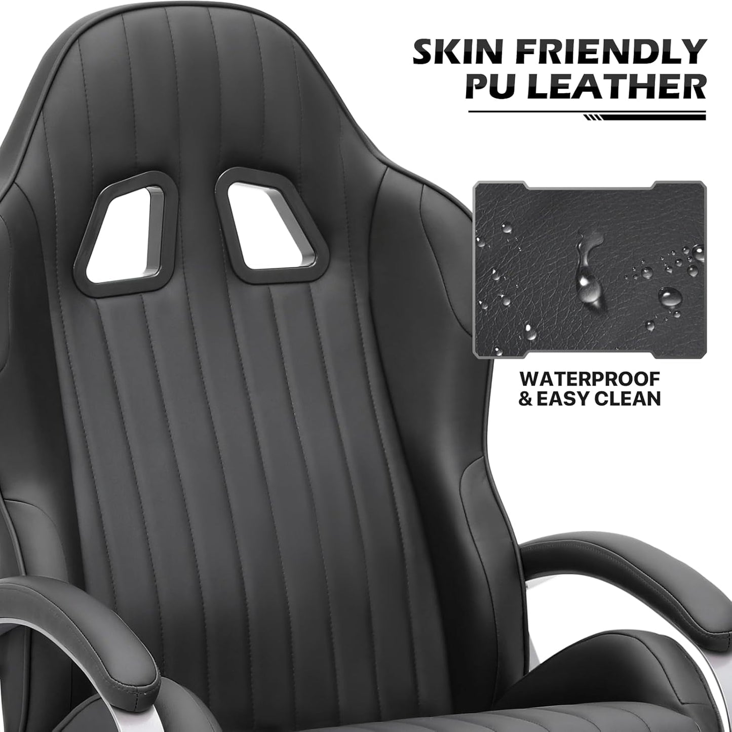 Racing Style Recliner with Footrest and Adjustable Backrest